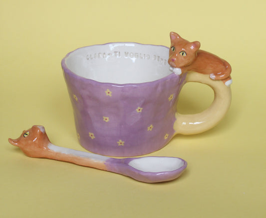 Set tazza + cucchiaio con animale
