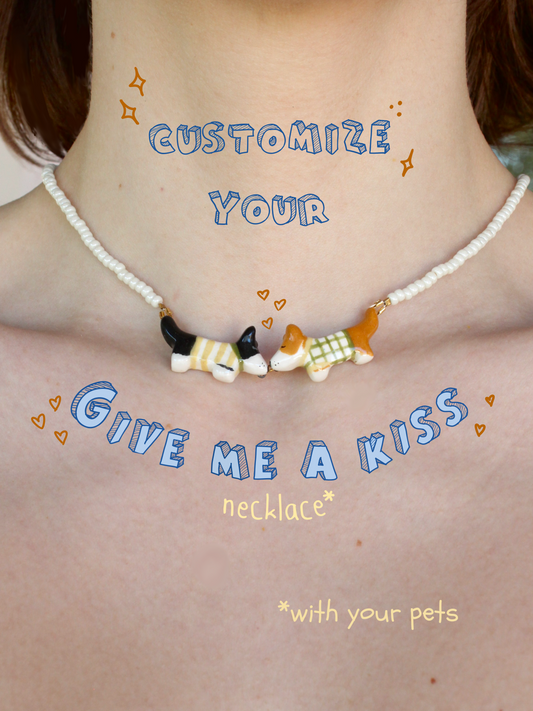"Give me a kiss" Necklace - CUSTOMIZABLE