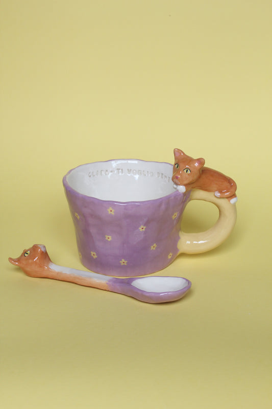 Set tazza + cucchiaio con animale